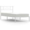 vidaXL Cadre de lit m&eacute;tal sans matelas et t&ecirc;te de lit blanc 107x203 cm