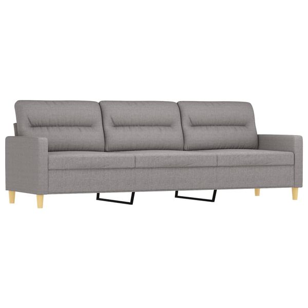 vidaXL Canap&eacute; &agrave; 3 places avec repose-pieds Gris clair 210 cm Tissu