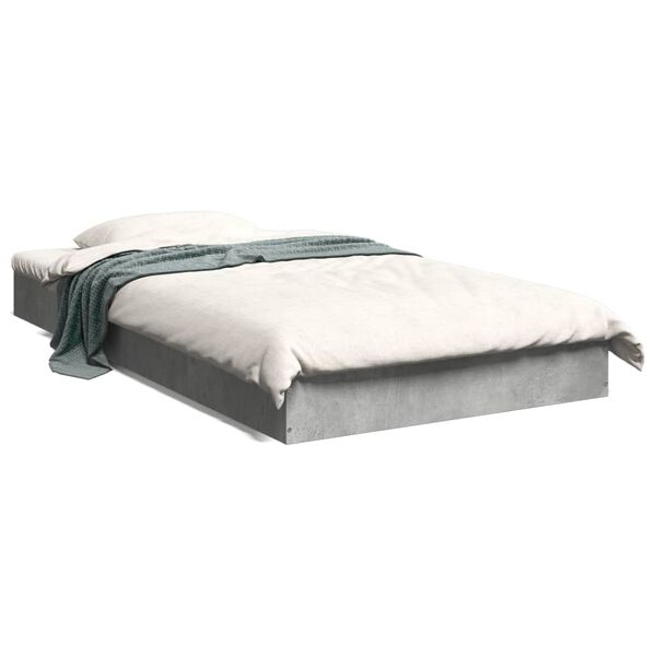 vidaXL Cadre de lit sans matelas gris b&eacute;ton 90x190 cm