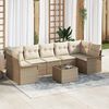 vidaXL Ensemble de canapé de jardin avec coussin 8 pcs Beige polyrotin