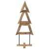 vidaXL Sapin de No&euml;l avec support Marron 149,5 cm Bois de teck solide