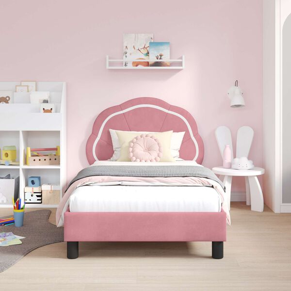 vidaXL Cadre de lit pour enfants avec tête de lit Rose 80 x 160 cm
