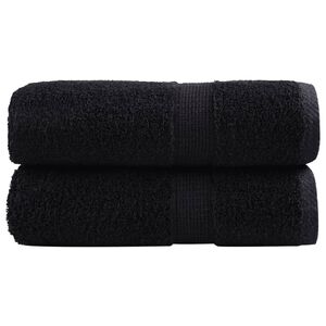 vidaXL Serviettes de toilette Premium SOLUND 2 pi&egrave;ces Noir 30 x 30 cm 600 g/m&sup2;