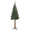 vidaXL Sapin de Noël mince avec 300 LED Vert et blanc 180 cm