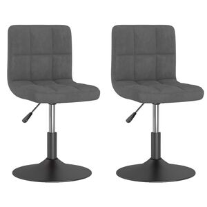 vidaXL Chaises pivotantes &agrave; manger lot de 2 gris fonc&eacute; velours