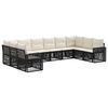 vidaXL Ensemble de canap&eacute; de jardin 10 pc Noir et blanc cr&egrave;me