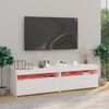 vidaXL Meubles TV 2 pcs avec lumi&egrave;res LED Blanc brillant 75x35x40 cm