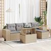 vidaXL Salon de jardin avec coussins 6 pcs beige r&eacute;sine tress&eacute;e