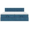 VidaXL Cadre de lit ottoman avec matelas bleu foncé 160x200 cm velours