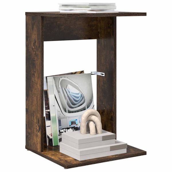 vidaXL Table d'appoint Ch&ecirc;ne fum&eacute; 40 x 38 x 62,5 cm Bois d'ing&eacute;nierie