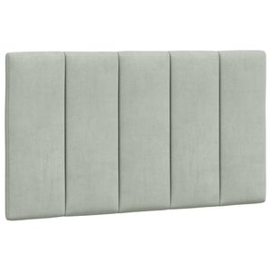 vidaXL Coussin de t&ecirc;te de lit Hanko gris clair 90 cm velours