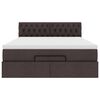 vidaXL Lit ottoman avec matelas et LED marron fonc&eacute; 140x190 cm tissu