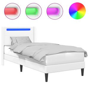 vidaXL Cadre de lit avec bandes LED Blanc 80 x 200 cm Simili cuir