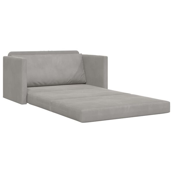 vidaXL Canap&eacute;-Lit 110cm Gris clair Velours