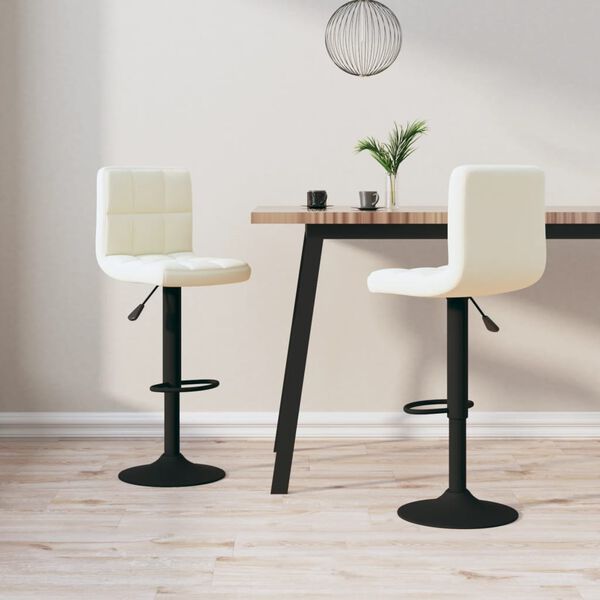 vidaXL Tabourets de bar lot de 2 crème velours