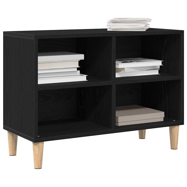 vidaXL Meuble TV Ch&ecirc;ne noir 69,5 x 30 x 50 cm Bois d'ing&eacute;nierie