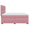 vidaXL Sommier &agrave; lattes de lit avec matelas Rose 200x200 cm Velours