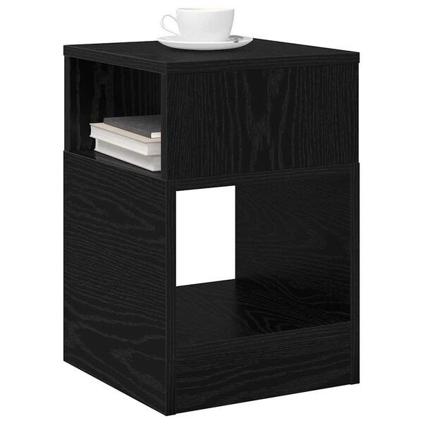 vidaXL Table d'appoint Ch&ecirc;ne noir 30,5 x 30 x 45 cm Bois d'ing&eacute;nierie