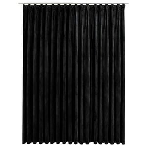 vidaXL Rideau occultant avec crochets Velours Noir 290x245 cm