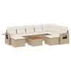 vidaXL Salon de jardin avec coussins 10 pcs beige r&eacute;sine tress&eacute;e