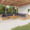 vidaXL Salon de jardin 11 pcs avec coussins Bois de teck solide