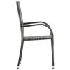 vidaXL Ensemble à manger de jardin 7 pcs Gris et noir