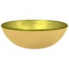 vidaXL Lavabo Verre tremp&eacute; 35x12 cm Dor&eacute;