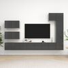 vidaXL Ensemble de meuble TV 8 pcs Gris brillant Bois d'ing&eacute;nierie