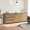 vidaXL Buffet 3 pcs chêne artisanal bois d'ingénierie