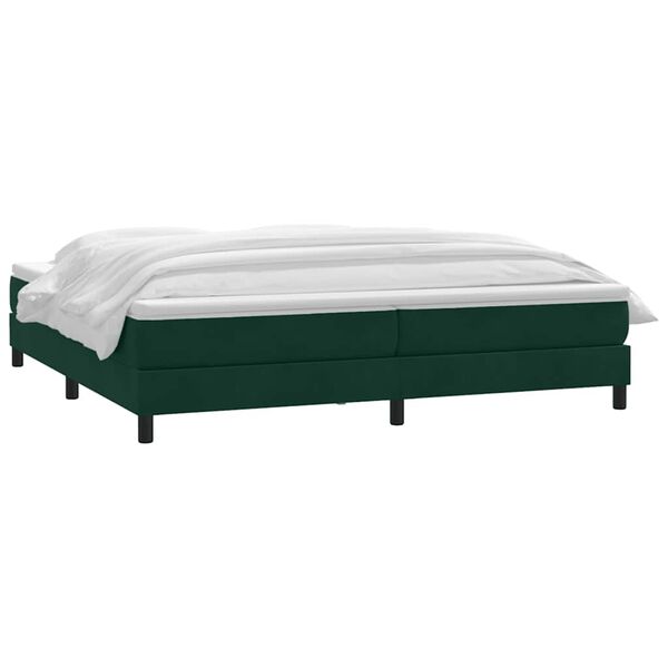 vidaXL Sommier &agrave; lattes de lit et matelas vert fonc&eacute; 180x220cm velours