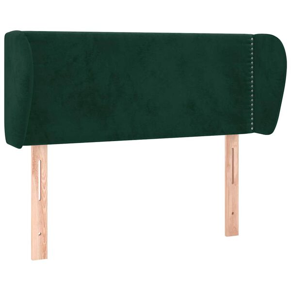 vidaXL T&ecirc;te de lit avec oreilles Vert fonc&eacute; 103x23x78/88 cm Velours