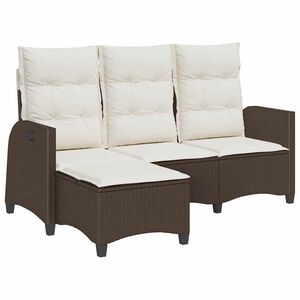 vidaXL Canap&eacute; de jardin inclinable coussins forme L marron polyrotin