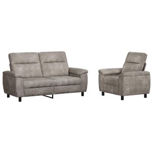 vidaXL Ensemble de Canap&eacute;s 2 pcs Gris clair Simili daim