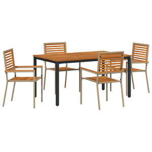 vidaXL Ensemble de salle &agrave; manger pour jardin 4 pcs Beige et Marron