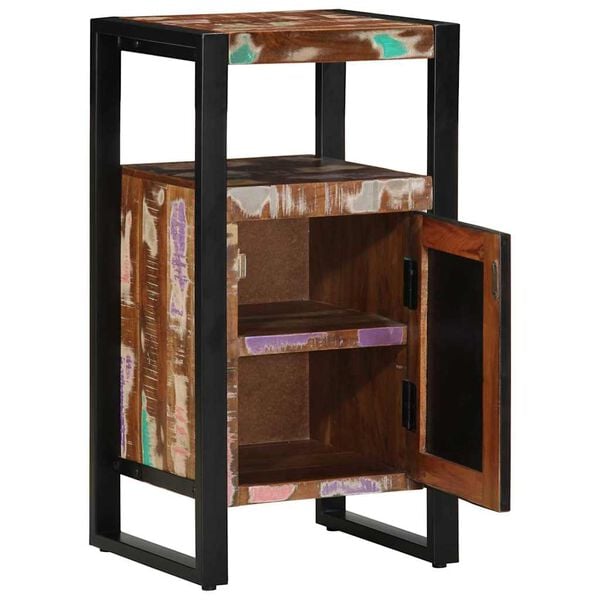 vidaXL Armoire de salle de bain avec porte Marron Bois Recycl&eacute; Solide