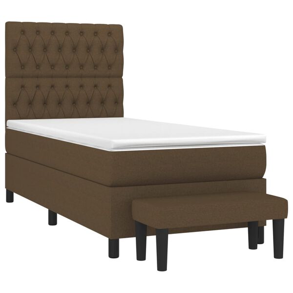 vidaXL Sommier &agrave; lattes de lit avec matelas Marron fonc&eacute; 90x190 cm
