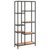 vidaXL &Eacute;tag&egrave;re &agrave; livres 80x30x180 cm Acier et bois d'ing&eacute;nierie