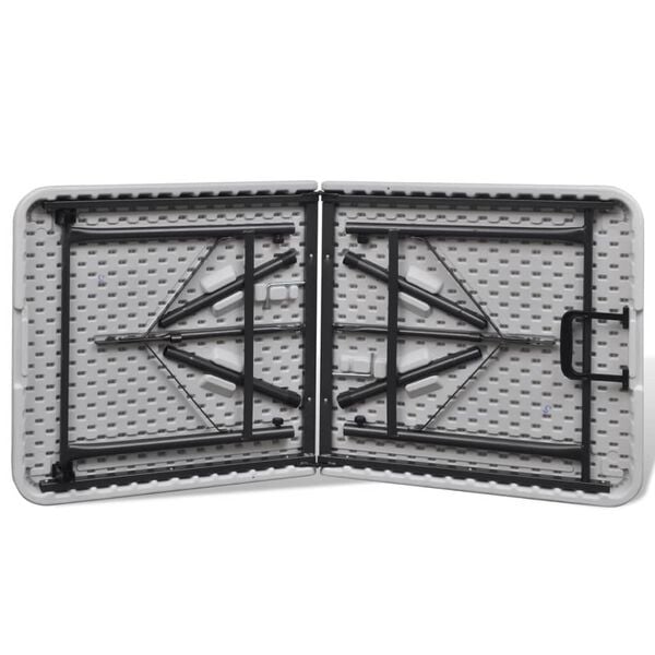 vidaXL Table de jardin pliable 122 cm blanche en HDPE