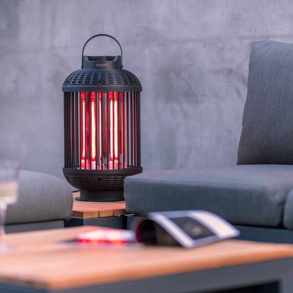 Sunred Chauffage de table Indox 1200 W Halog&egrave;ne Noir