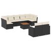 vidaXL Salon de jardin 10 pcs avec coussins noir r&eacute;sine tress&eacute;e