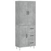 vidaXL Buffet haut Gris b&eacute;ton 69,5x34x180 cm Bois d'ing&eacute;nierie