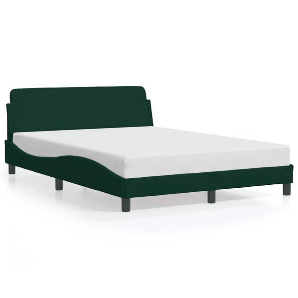 vidaXL Cadre de lit Dover vert fonc&eacute; 120x200 cm velours