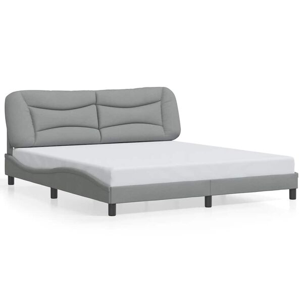 vidaXL Cadre de lit sans matelas Hvar gris clair 180x200 cm tissu