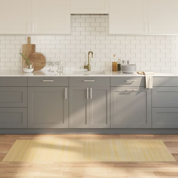 vidaXL Tapis rectangulaire naturel clair 70x200 cm bambou