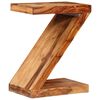 vidaXL Table d'appoint Forme de Z Bois massif
