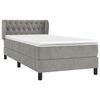 vidaXL Sommier &agrave; lattes de lit et matelas Gris clair 90x190 cm Velours