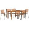 vidaXL Ensemble de salle &agrave; manger pour jardin 7 pc Gris