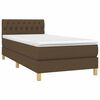 vidaXL Sommier &agrave; lattes de lit avec matelas Marron fonc&eacute; 90x200 cm