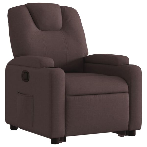 vidaXL Fauteuil inclinable marron fonc&eacute; tissu