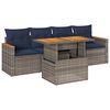 vidaXL Salon de jardin 5 pcs avec coussins gris r&eacute;sine tress&eacute;e